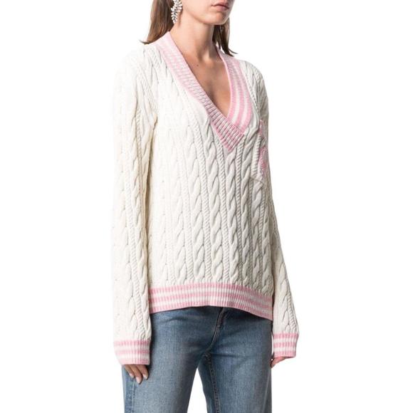 Balmain - Wool-Blend Cable Knit Sweater With Patch - FR 38 - Picture 3 of 5